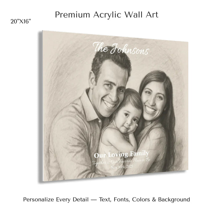 Personalized star map wall art with customizable background, title, names, date, location, and coordinates - 20x16 acrylic print with french cleat-ARTFULANE