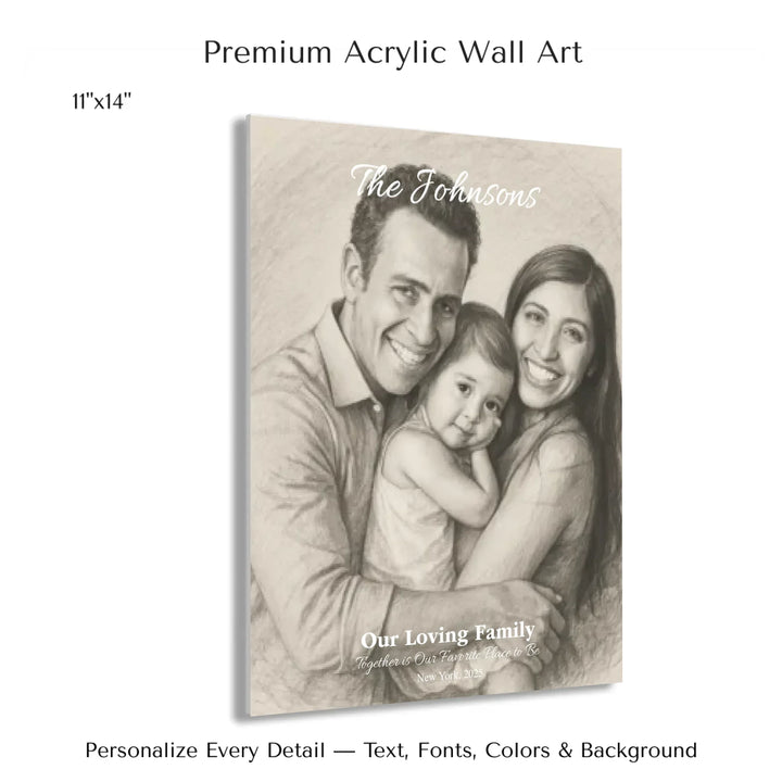 Personalized star map wall art with customizable background, title, names, date, location, and coordinates - 11x14 acrylic print with french cleat-ARTFULANE