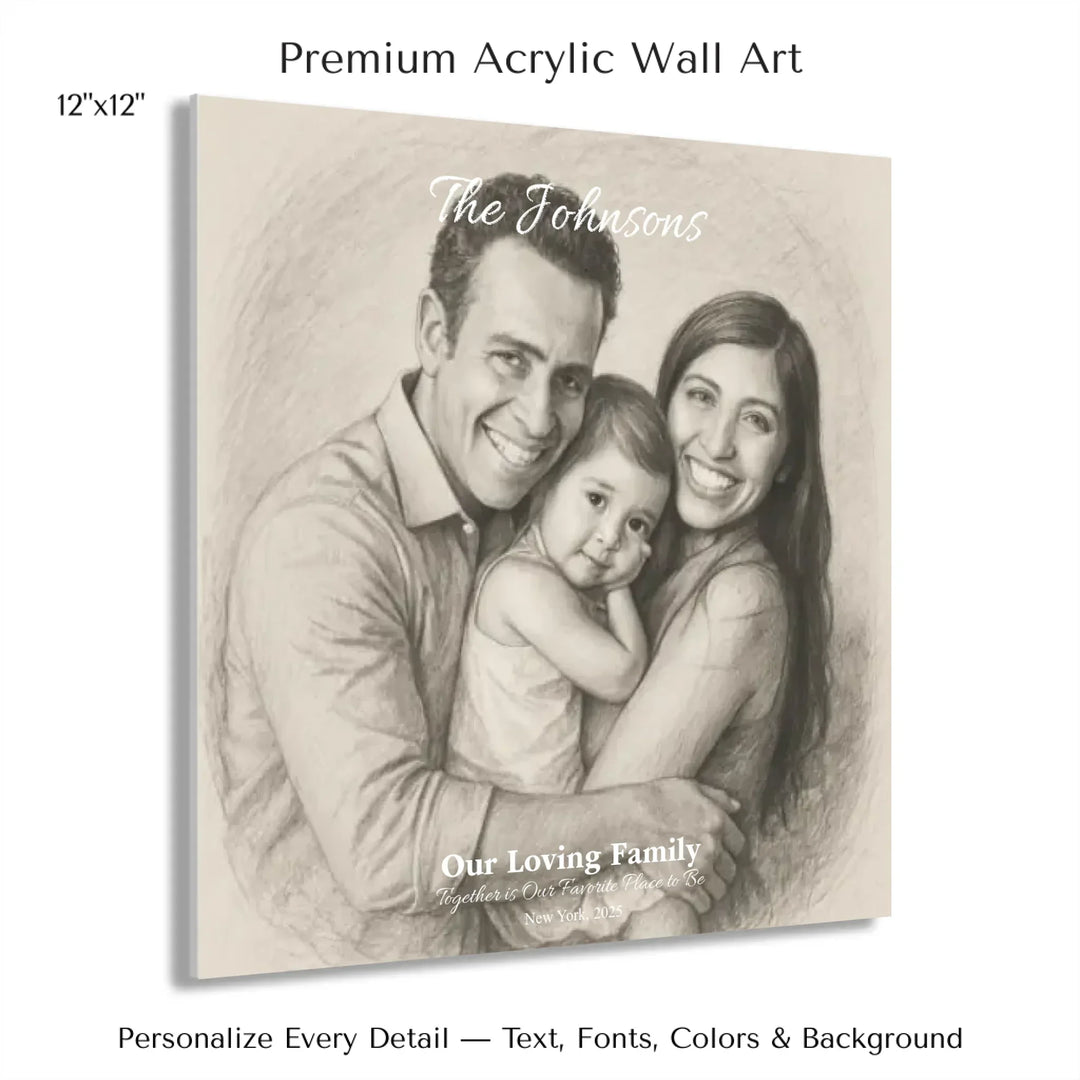 Personalized star map wall art with customizable background, title, names, date, location, and coordinates - 12x12 acrylic print with french cleat-ARTFULANE