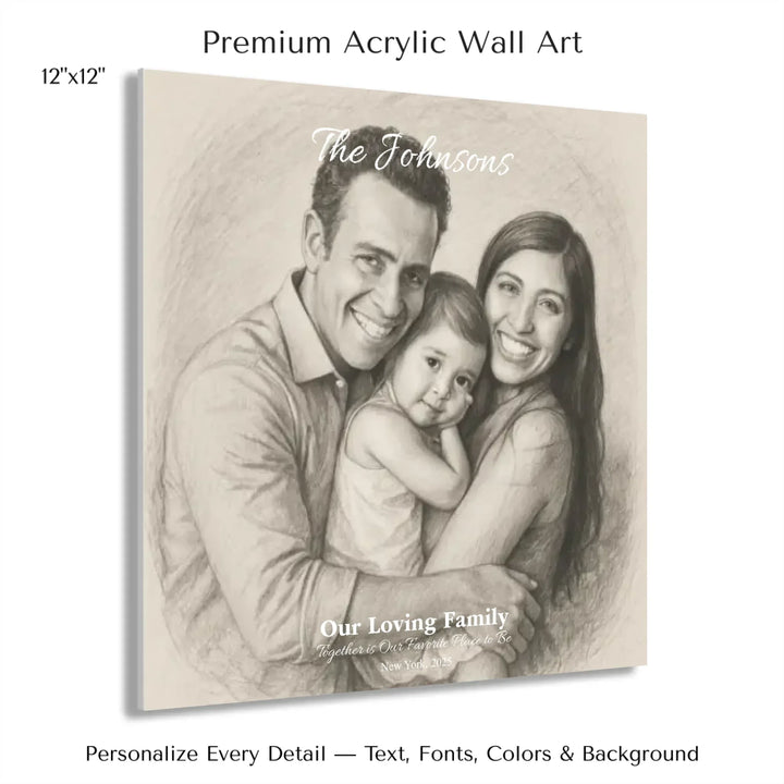 Personalized star map wall art with customizable background, title, names, date, location, and coordinates - 12x12 acrylic print with french cleat-ARTFULANE