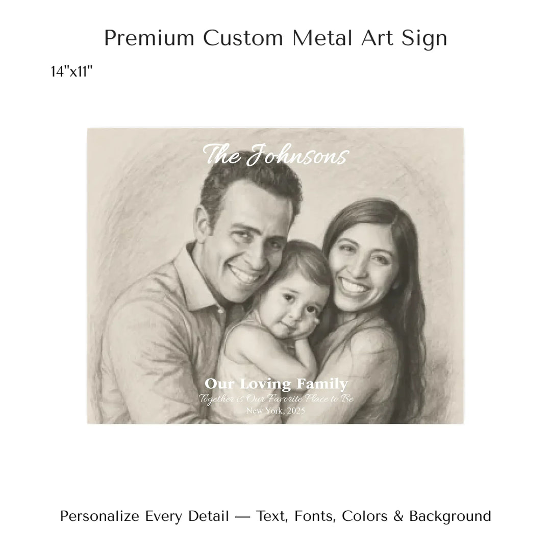 Personalized star map wall art with customizable background, title, names, date, location, and coordinates - 14x11 metal art sign-ARTFULANE