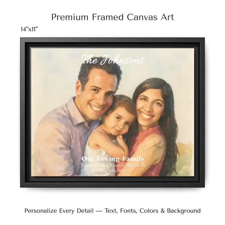 Personalized star map wall art with customizable background, title, names, date, location, and coordinates - 14x11 framed canvas-ARTFULANE