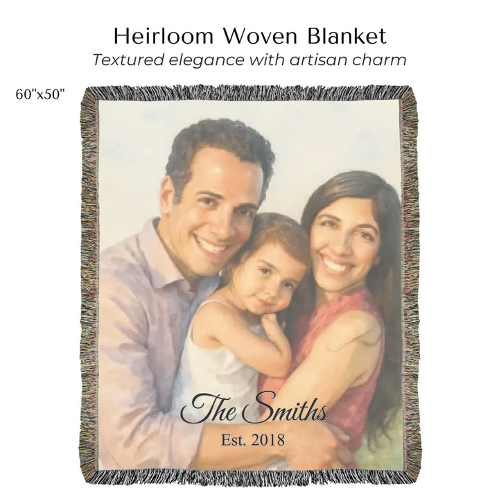Heirloom Woven Blanket 60"X50"-ARTFULANE
