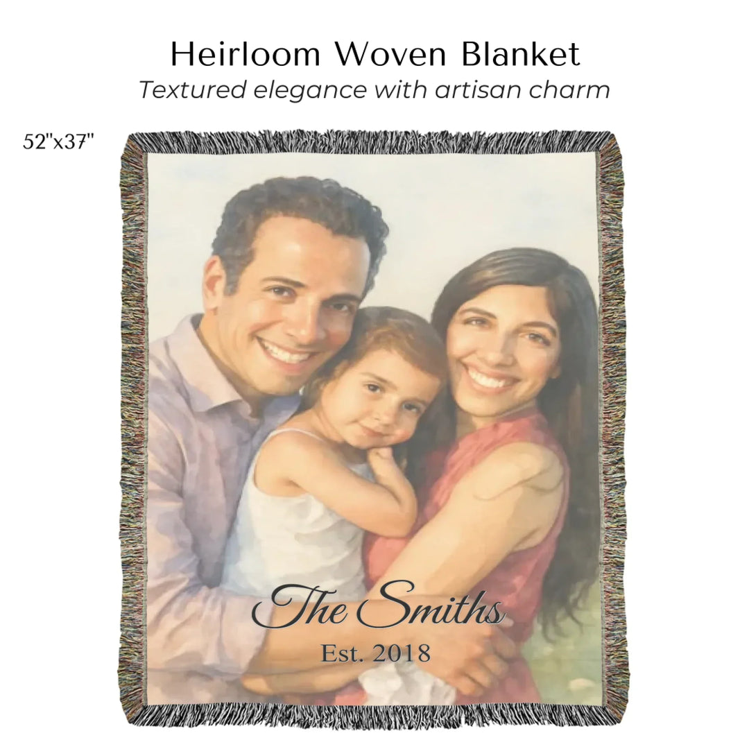 Heirloom Woven Blanket 52"x37"-ARTFULANE