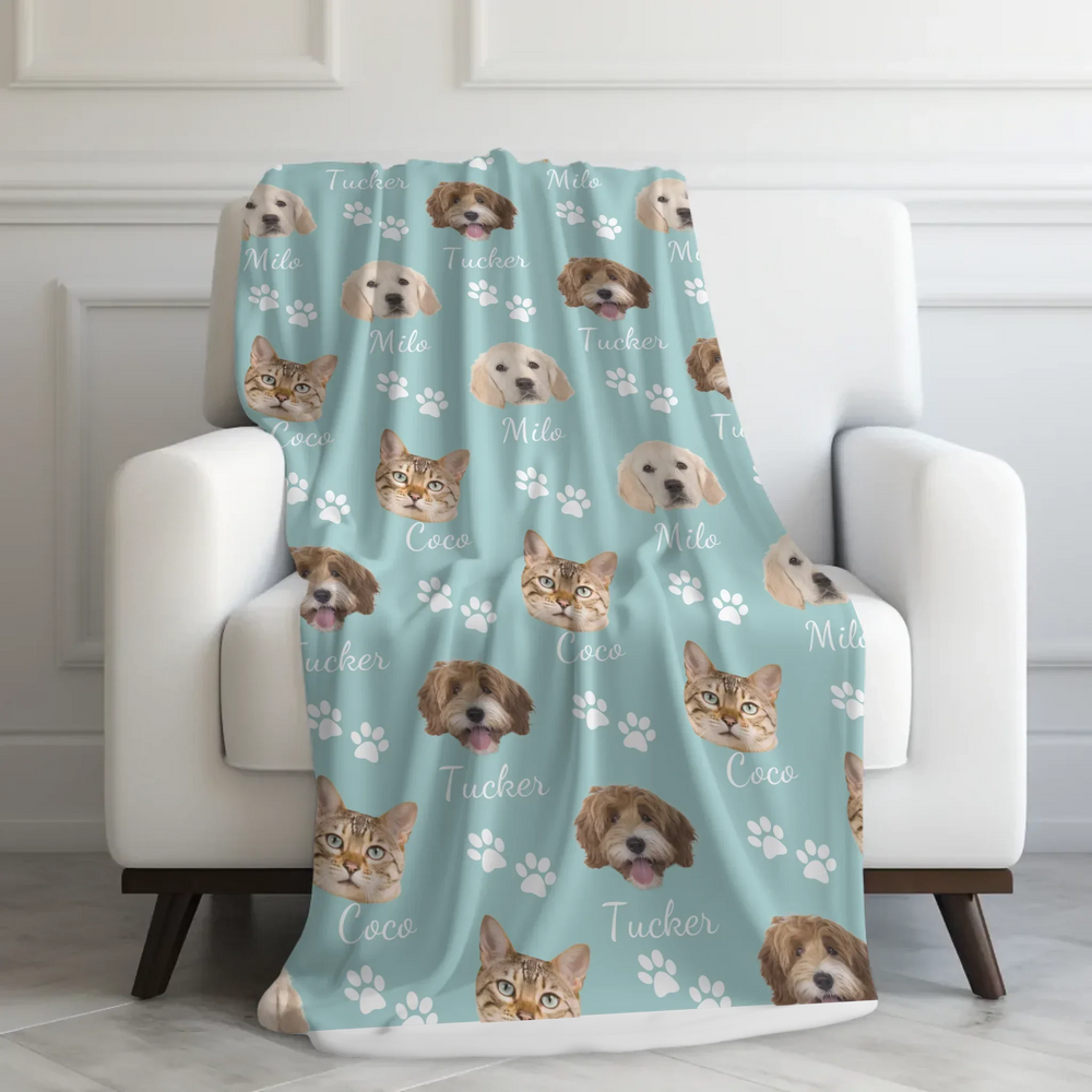 Custom-Watercolor-Birth-Month-Flower-Garden-velveteen-Blanket-on-chair-artfulane