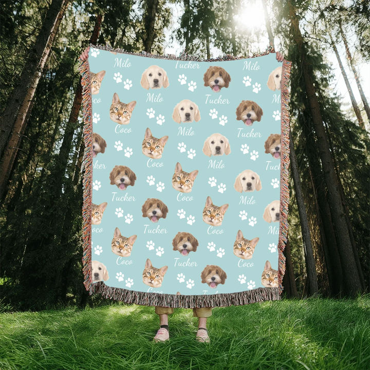 Heirloom Woven Blanket In Nature-ARTFULANE