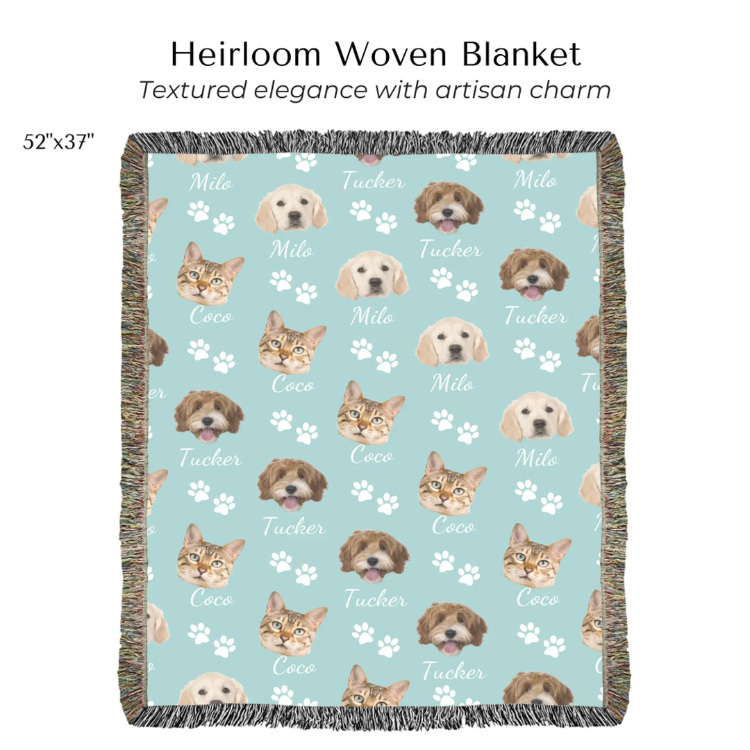 Heirloom Woven Blanket 52"x37"-ARTFULANE