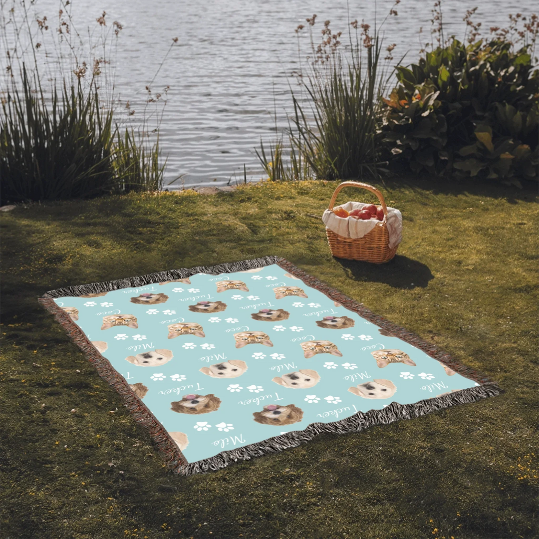 Heirloom Woven Blanket On Grass-ARTFULANE