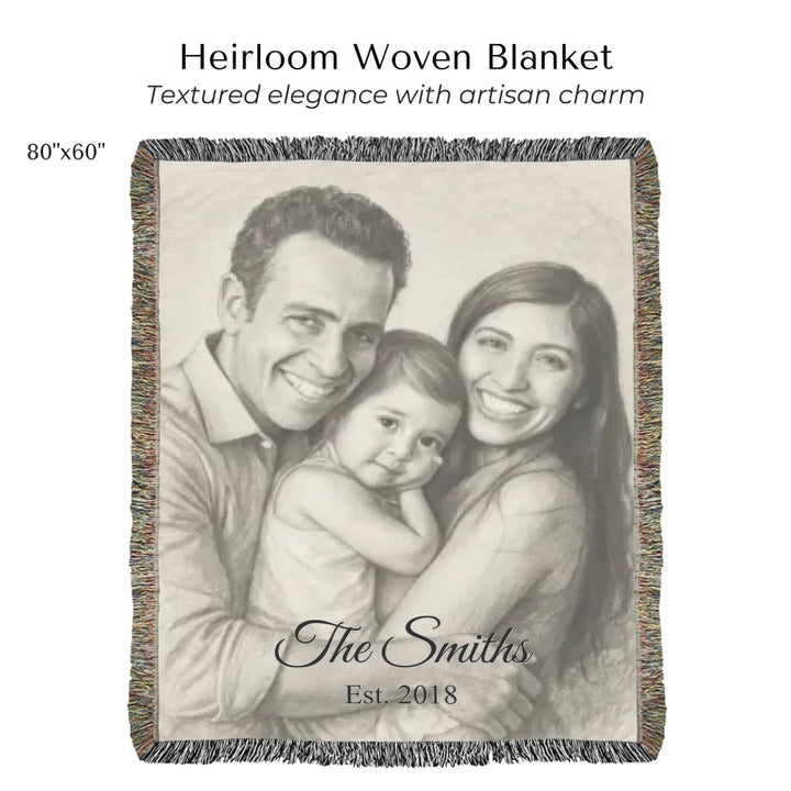 Heirloom Woven Blanket 80"x60"-ARTFULANE
