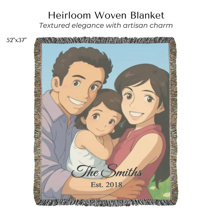 Heirloom Woven Blanket 52"x37"-ARTFULANE