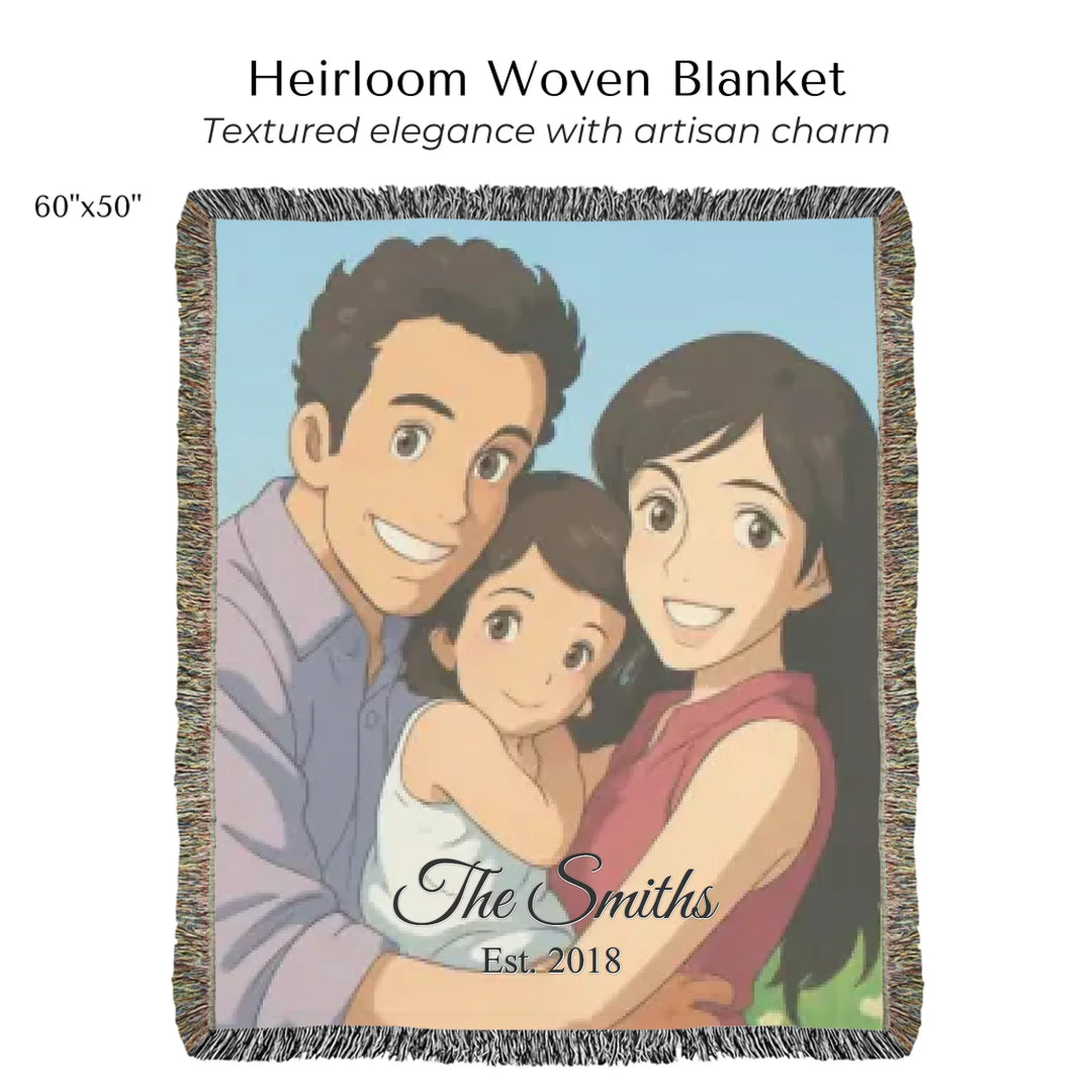 Heirloom Woven Blanket 60"X50"-ARTFULANE
