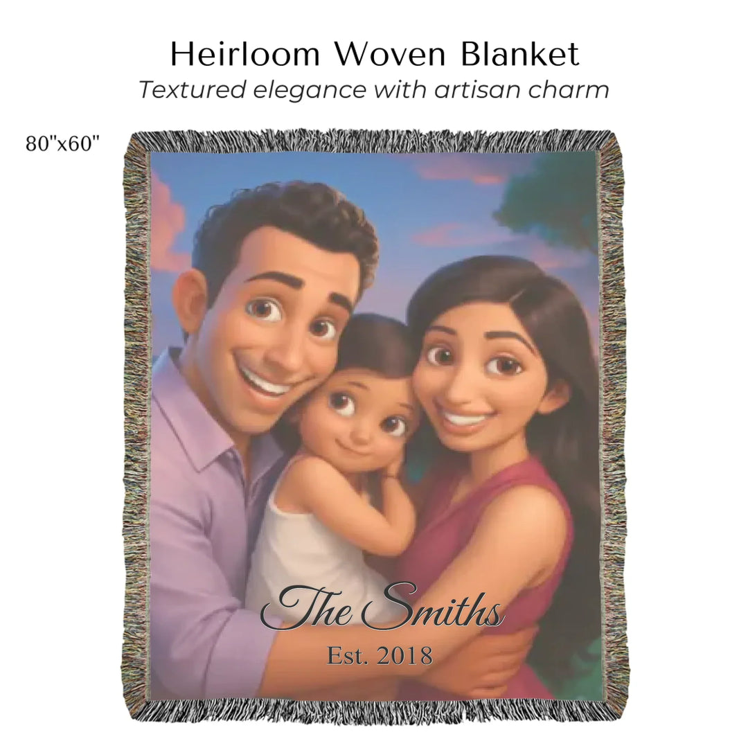 Heirloom Woven Blanket 80"x60"-ARTFULANE