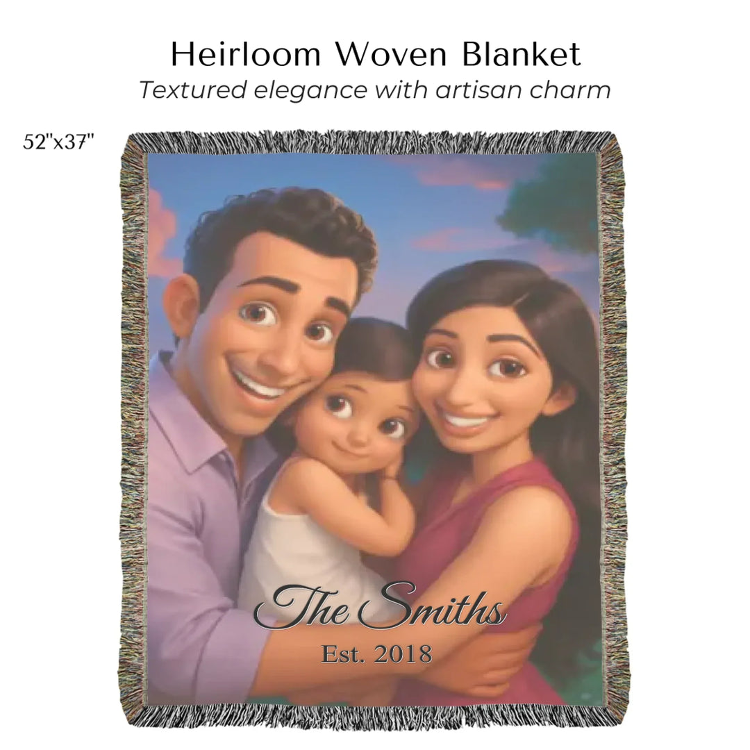 Heirloom Woven Blanket 52"x37"-ARTFULANE