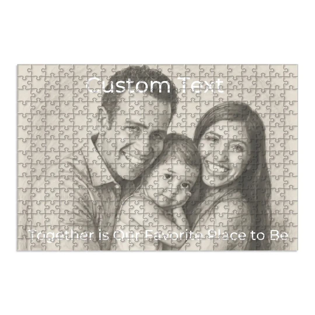 Custom Pencil Sketch Portrait Wooden Puzzle