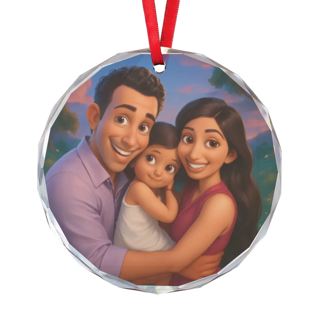 Custom Fairy-Tale Storybook Style Portrait Ornament - Ceramic, Glass, Pewter - Circle or Heart