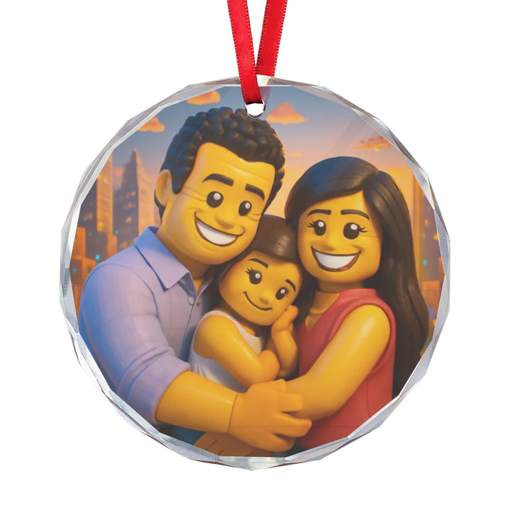 Custom Brick-Style Character Portrait Ornament - Ceramic, Glass, Pewter - Circle or Heart