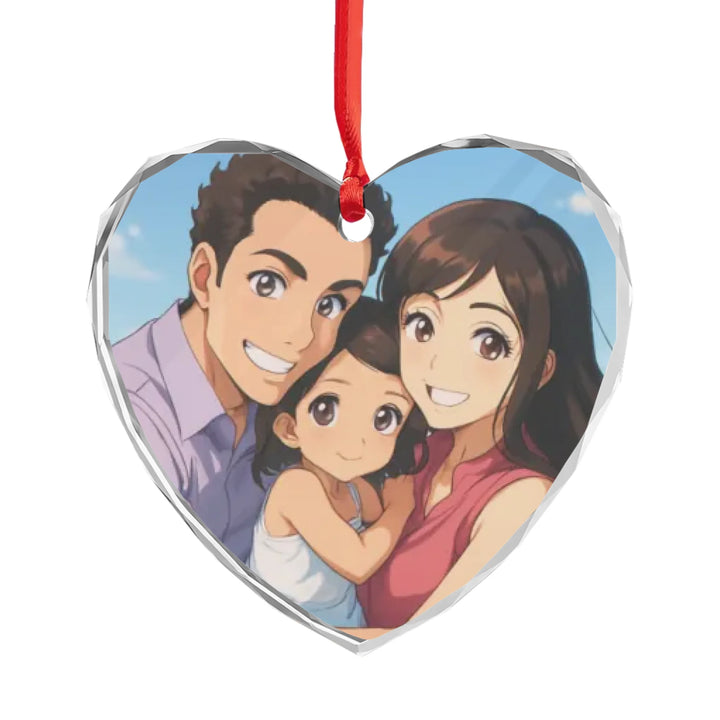 Custom Modern Anime Portrait Ornament - Ceramic, Glass, Pewter - Circle or Heart