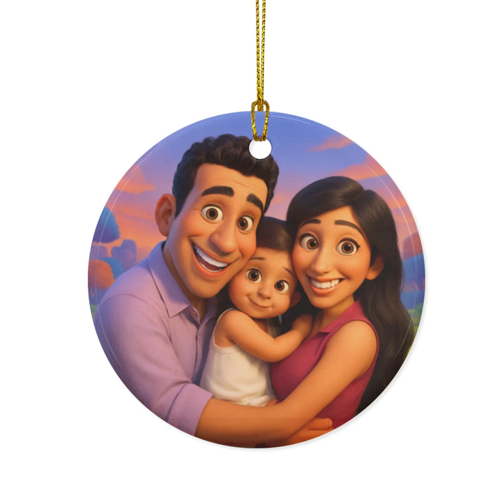 Custom 3D Animated Character Portrait Ornament - Ceramic, Glass, Pewter - Circle or Heart