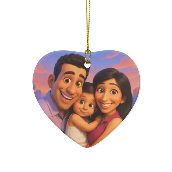 Custom 3D Animated Character Portrait Ornament - Ceramic, Glass, Pewter - Circle or Heart