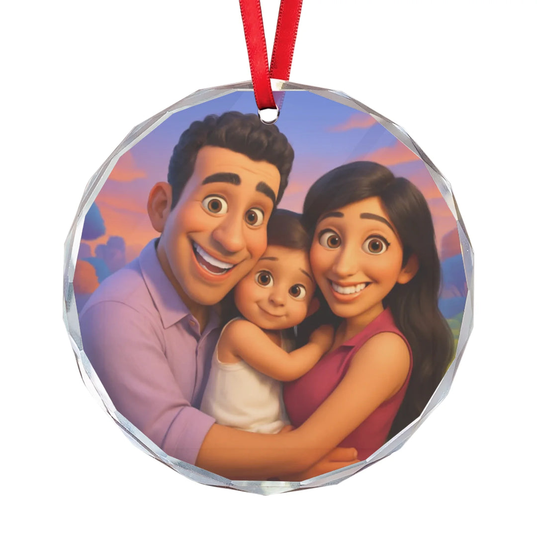 Custom 3D Animated Character Portrait Ornament - Ceramic, Glass, Pewter - Circle or Heart