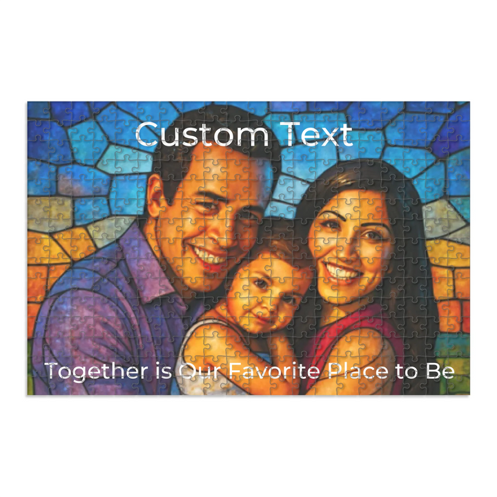 Custom Stained Glass Portrait Wooden Puzzle
