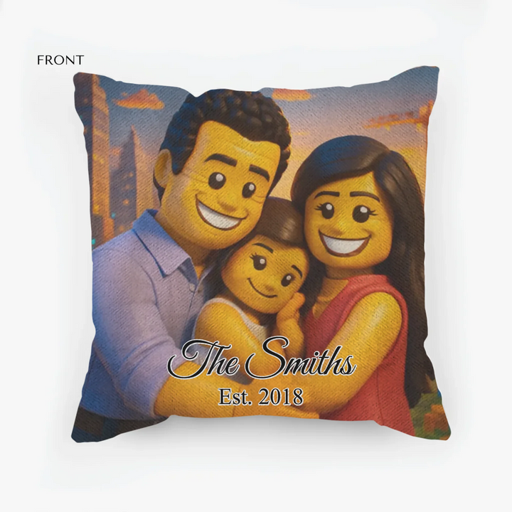 Custom Brick-Style Portrait Pillows - Throw, Suede, Lumbar, Woven & Outdoor Pillows