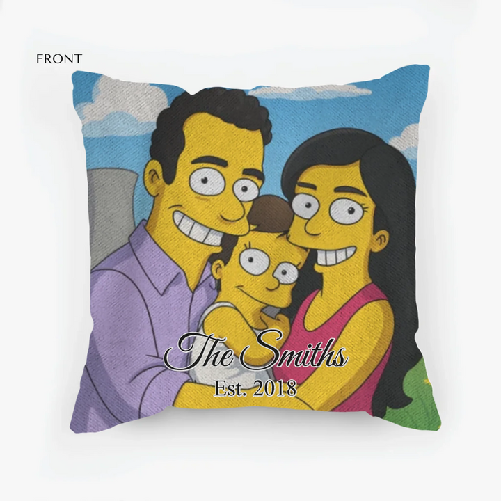 Custom Yellow Cartoon Portrait Pillows - Throw, Suede, Lumbar, Woven & Outdoor Pillows