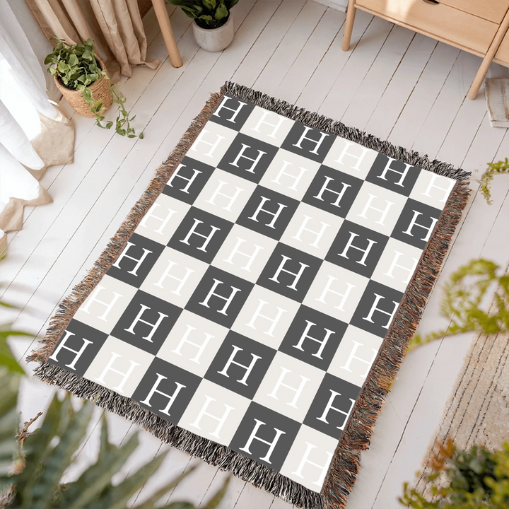 Heirloom Woven Blanket In Room-ARTFULANE