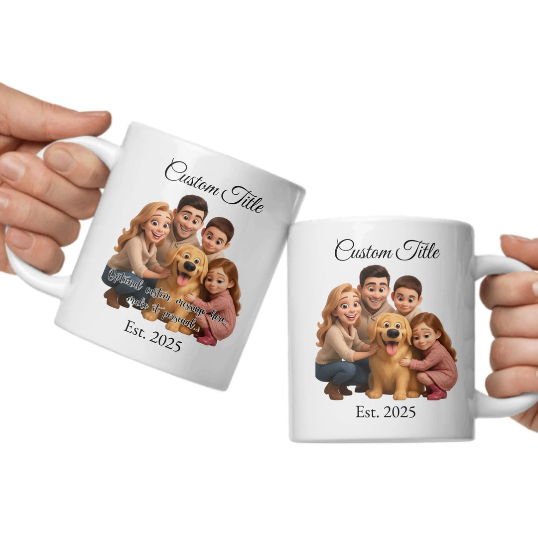 Personalized fist bump mug with parent or grandparent name and custom child names – custom gift for dad, mom, papa, or nana -ARTFULANE