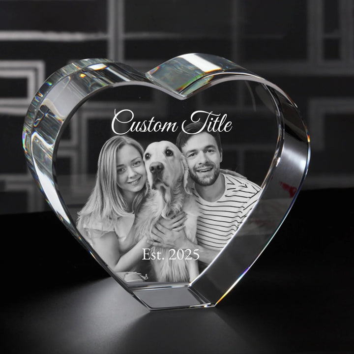 Custom Engraved Photo Crystal - Square, Rectangle, Heart