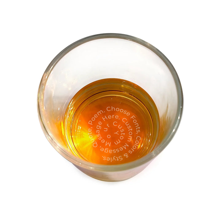 Custom Spiral Text Glass-Bottom Engraved