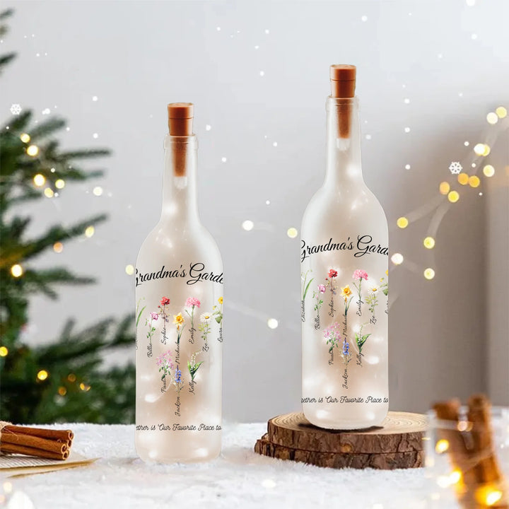 Custom Birth Month Flowers LED Bottle Lamp
