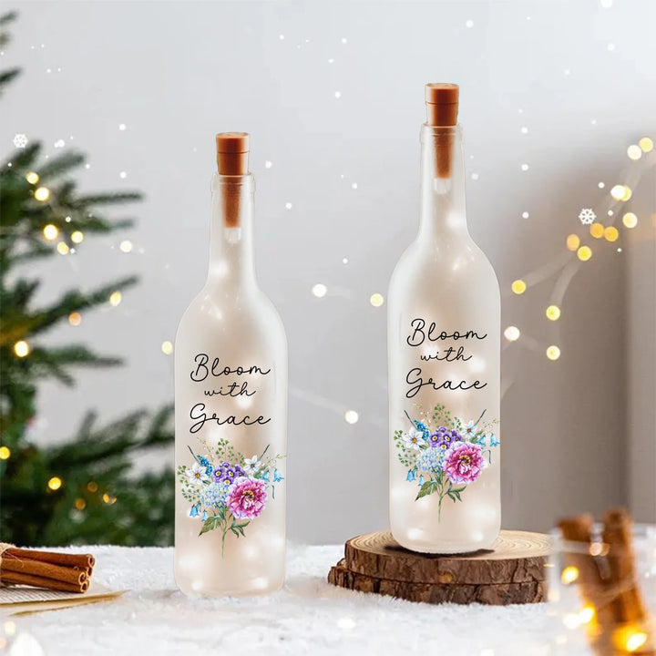 Custom Wildflower Bouquet LED Bottle Lamp