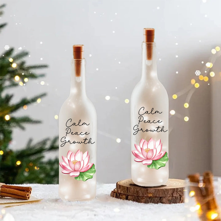 Custom Lotus Flower LED Bottle Lamp