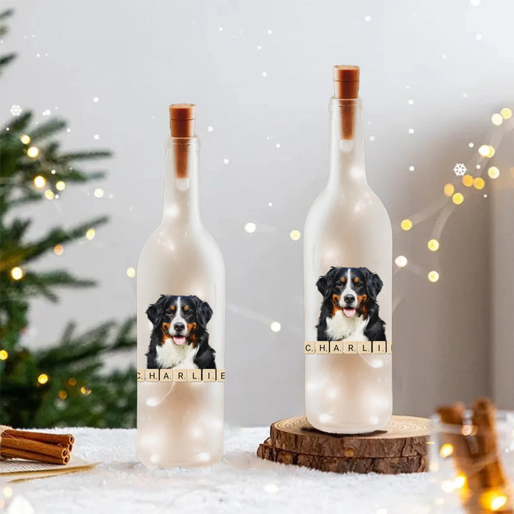 Custom Photo Word Tile LED Bottle Lamp