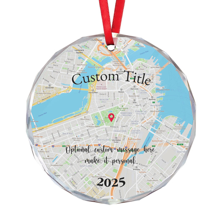 Custom Location Map Ornament - ART-ORN462.6