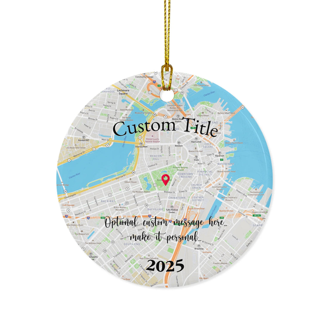Custom Location Map Ornament - ART-ORN462.6