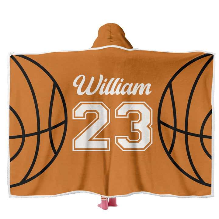 Custom Basketball Wearable Hooded Blanket