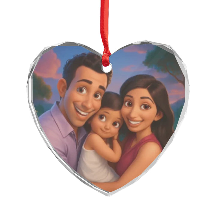 Custom Fairy-Tale Storybook Style Portrait Ornament - Ceramic, Glass, Pewter - Circle or Heart - ART-ORN883.1