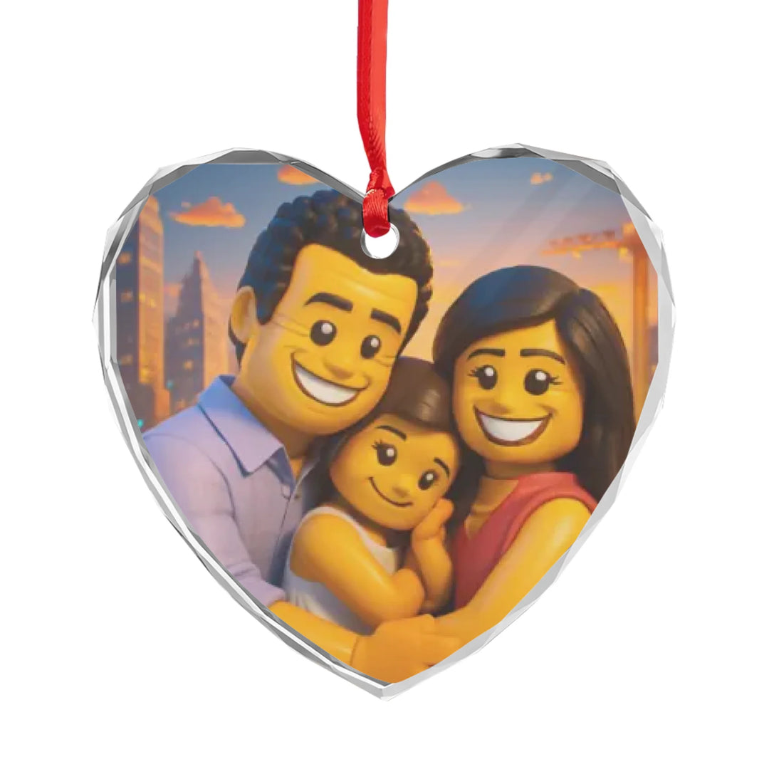 Custom Brick-Style Character Portrait Ornament - Ceramic, Glass, Pewter - Circle or Heart - ART-ORN883.2