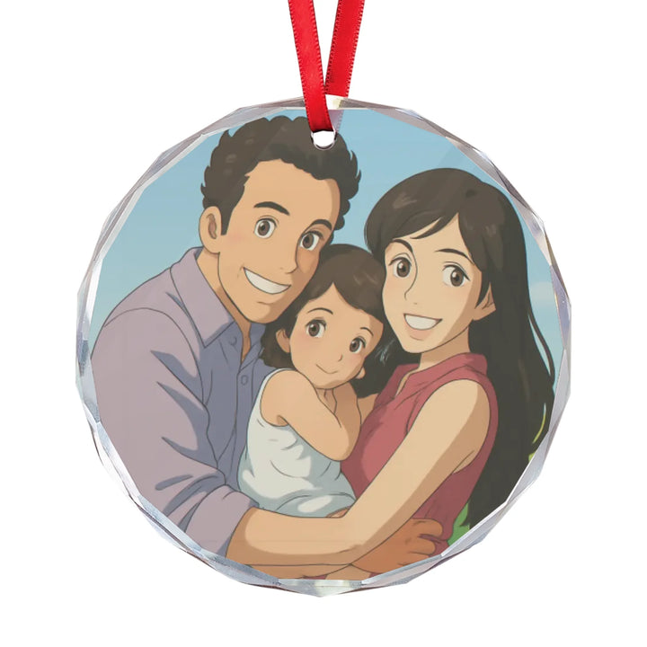 Custom Soft Dreamscape Anime Portrait Ornament - Ceramic, Glass, Pewter - Circle or Heart - ART-ORN883.5