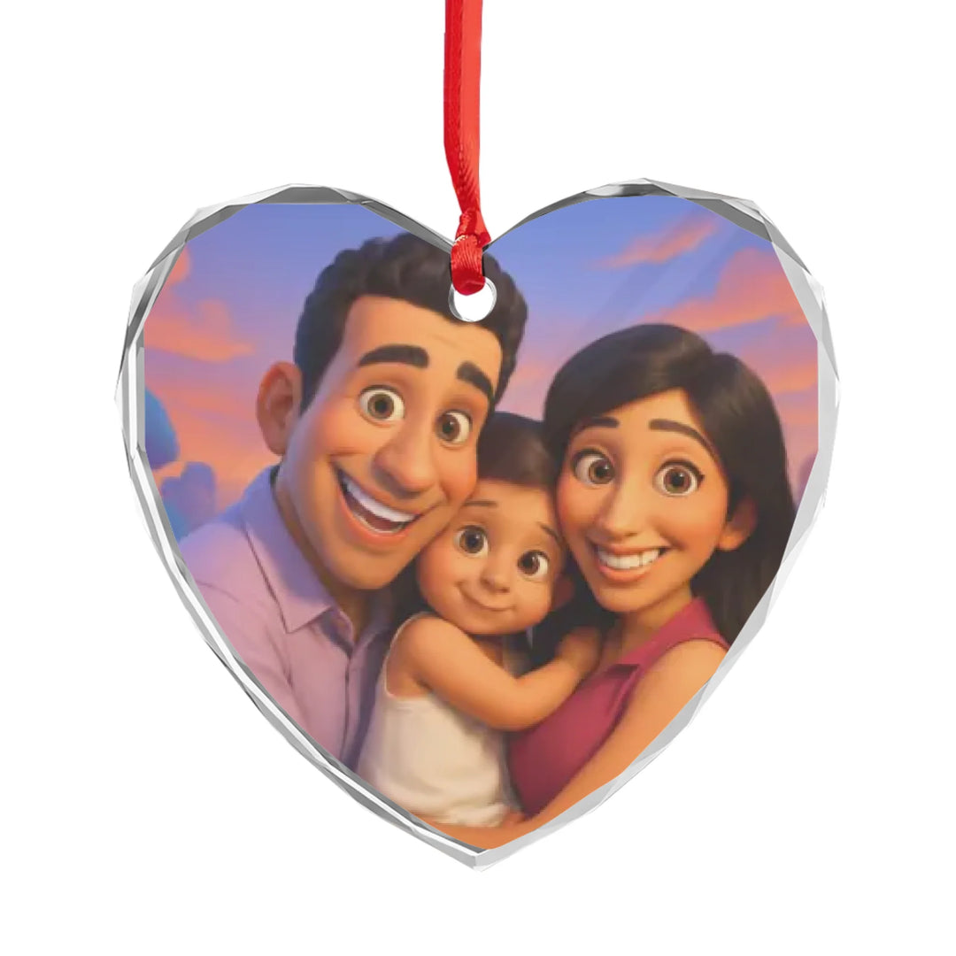 Custom 3D Animated Character Portrait Ornament - Ceramic, Glass, Pewter - Circle or Heart - ART-ORN883.4