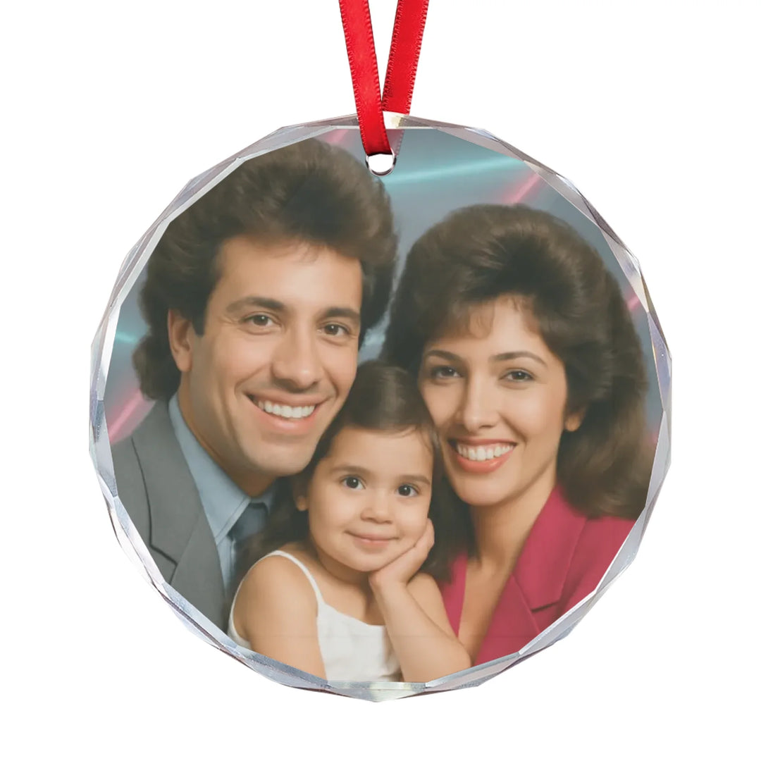 Custom Retro ’80s Pop Art Portrait Ornament - Ceramic, Glass, Pewter - Circle or Heart - ART-ORN883.6