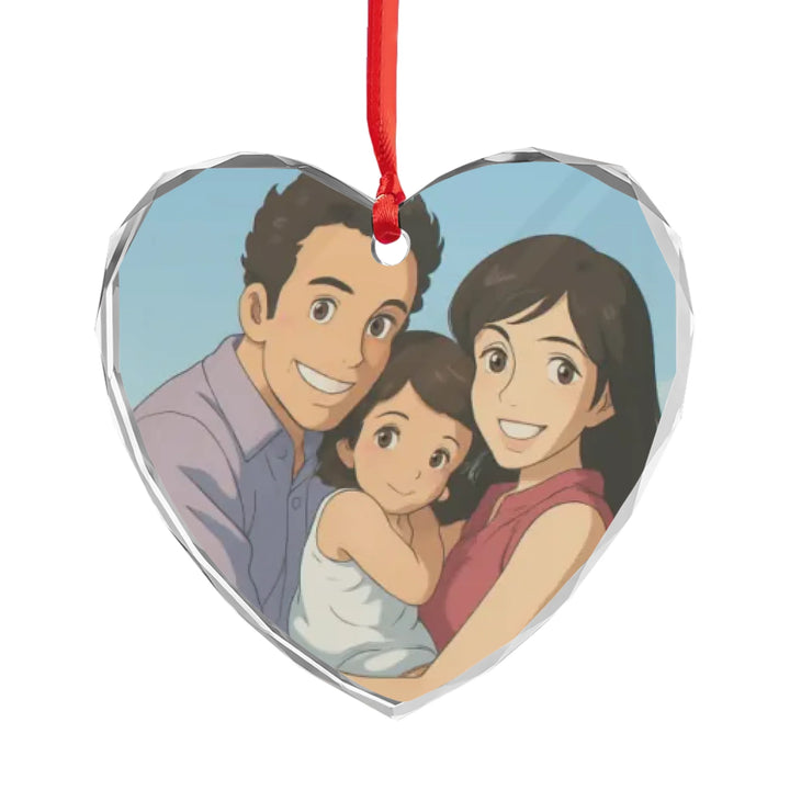Custom Soft Dreamscape Anime Portrait Ornament - Ceramic, Glass, Pewter - Circle or Heart - ART-ORN883.5