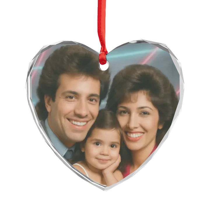 Custom Retro ’80s Pop Art Portrait Ornament - Ceramic, Glass, Pewter - Circle or Heart - ART-ORN883.6