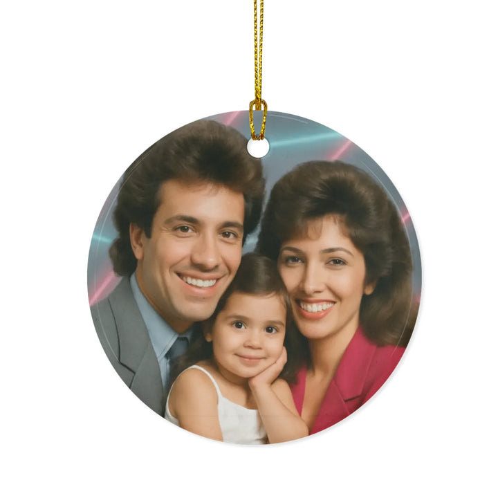 Custom Retro ’80s Pop Art Portrait Ornament - Ceramic, Glass, Pewter - Circle or Heart - ART-ORN883.6