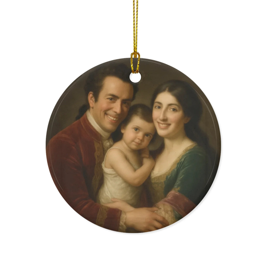 Custom Regal Historic Royal Portrait Ornament - Ceramic, Glass, Pewter - Circle or Heart - ART-ORN883.9