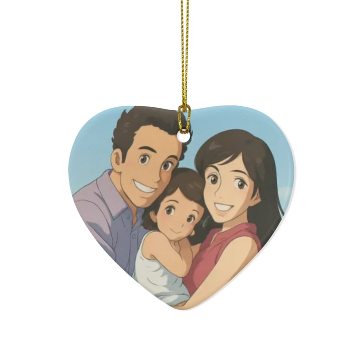 Custom Soft Dreamscape Anime Portrait Ornament - Ceramic, Glass, Pewter - Circle or Heart - ART-ORN883.5