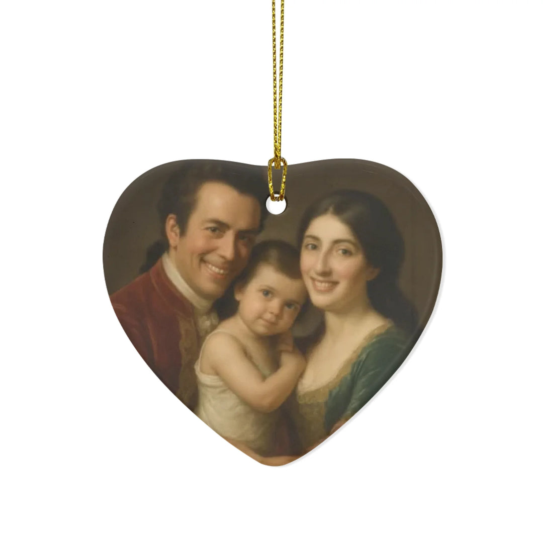 Custom Regal Historic Royal Portrait Ornament - Ceramic, Glass, Pewter - Circle or Heart - ART-ORN883.9
