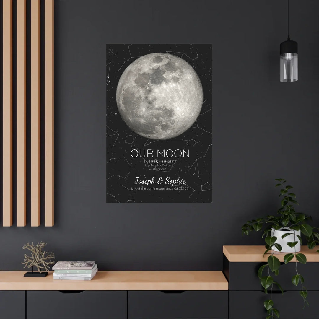 Custom Moon Phase & Star Map Wall Art -24x36 metal art sign on wall-ARTFULANE